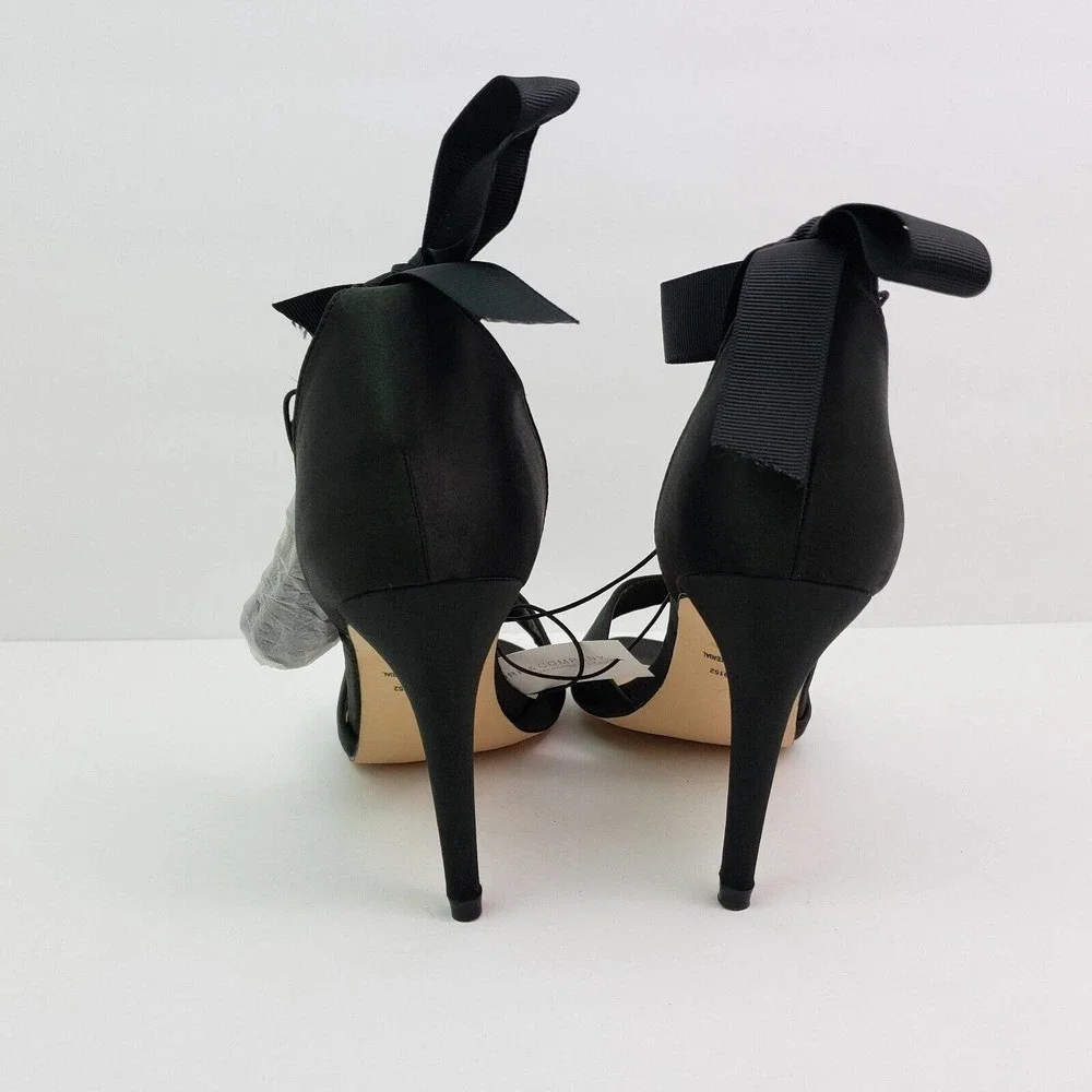 New York & Company Womens Size 8 Black Ankle Tie Formal 4